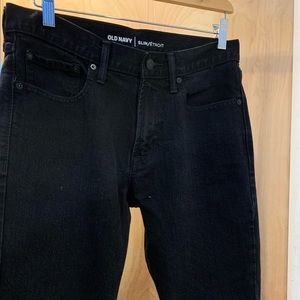 Mens Black Slim Straight Jeans 30x32